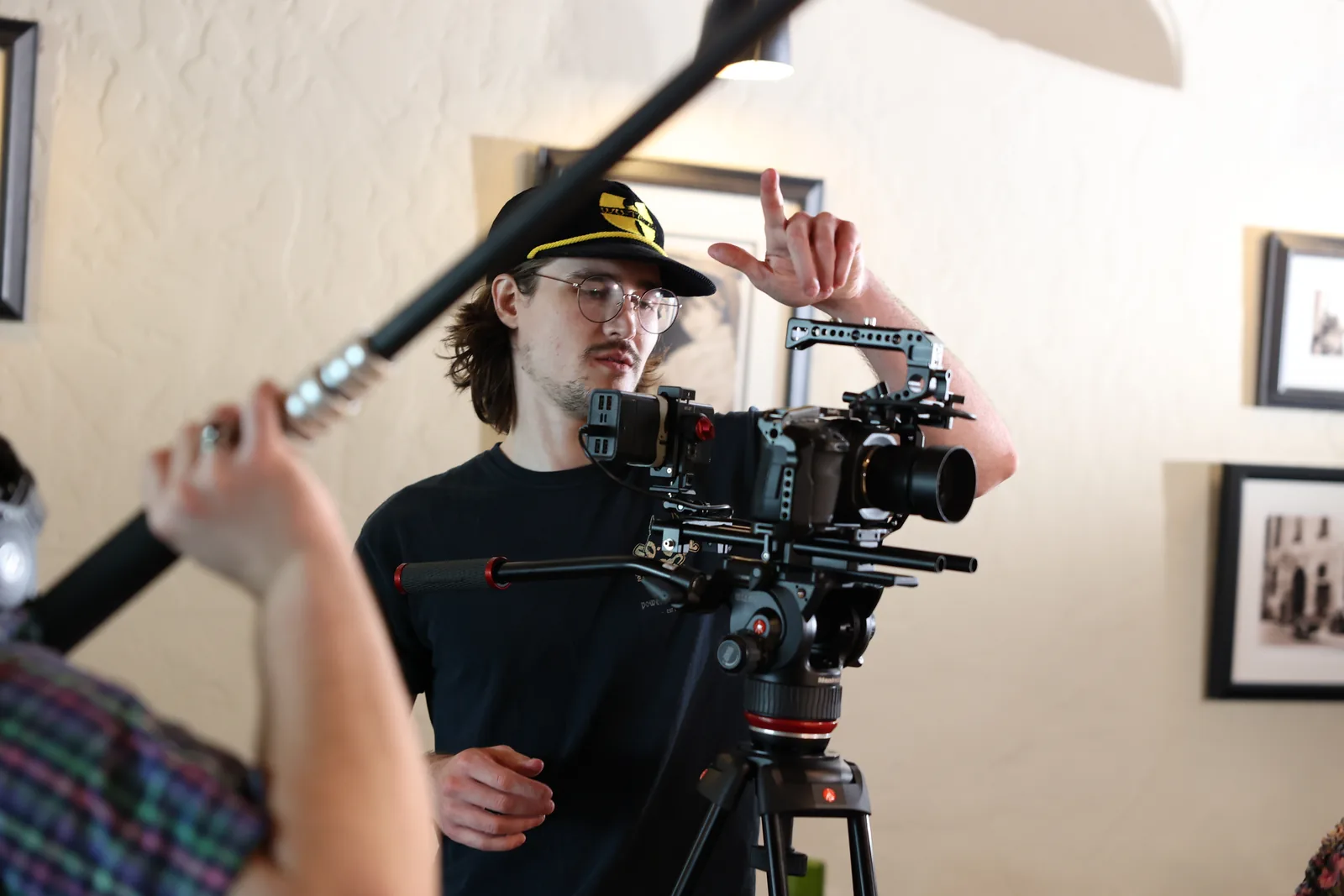 Casey Tebbetts operating camera
