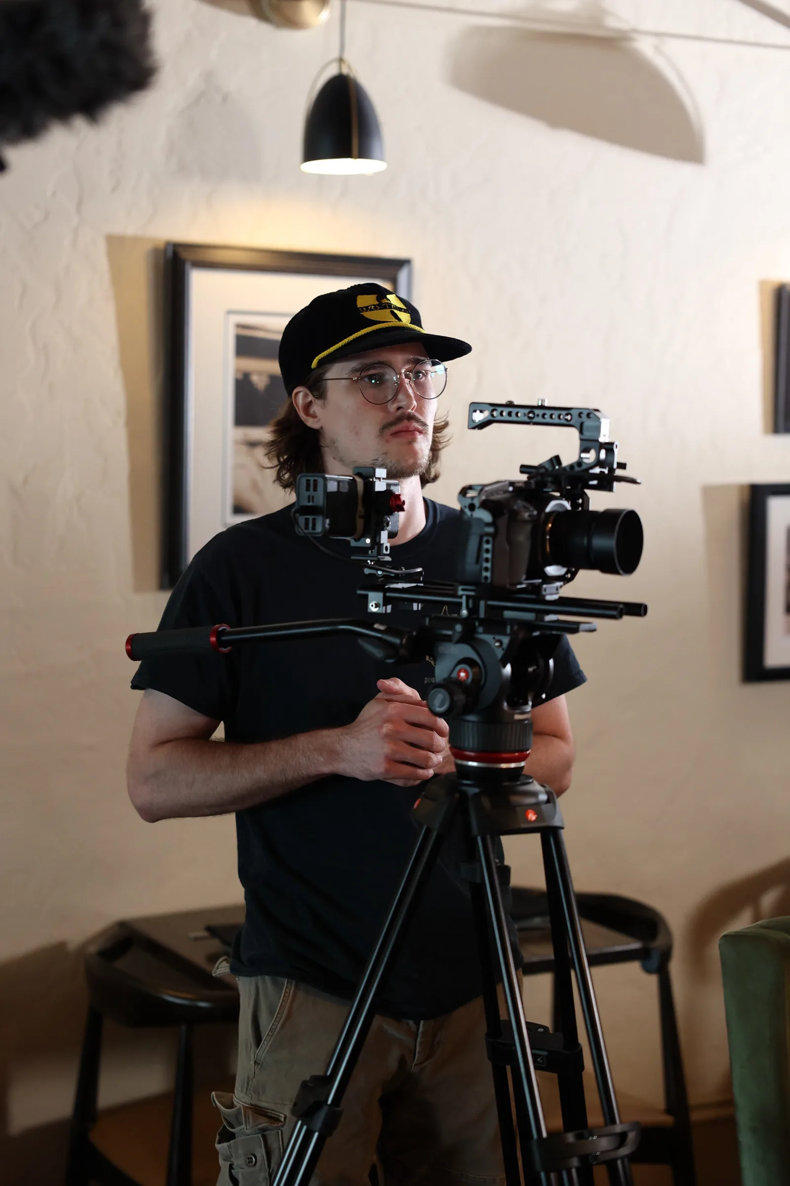 Casey Tebbetts on set